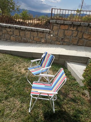 2 sillas plegables de playa camping