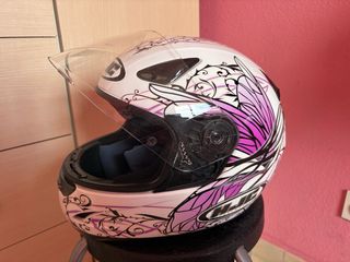 Casco HJC Blanco Mariposa Morada