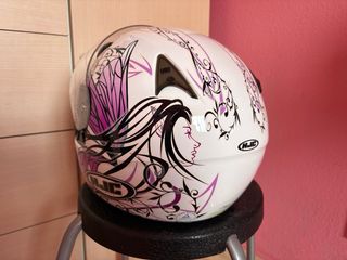 Casco HJC Blanco Mariposa Morada