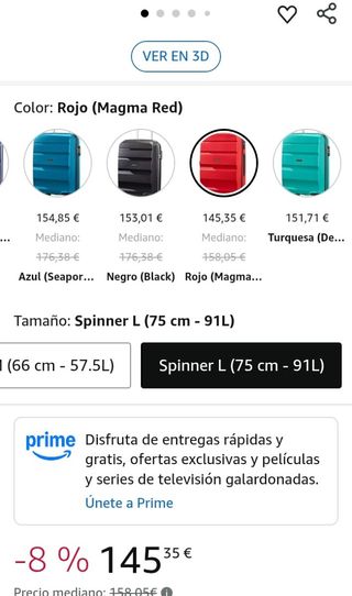 American Tourister Bon Air Spinner L Maleta Roja 