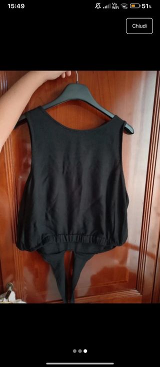 Top donna nero senza maniche