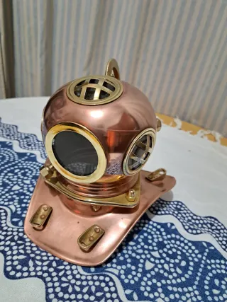 Casco de buzo decorativo cobre y latón