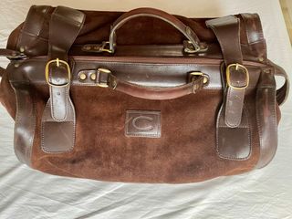 Bolsa de viaje de cuero marrón vintage