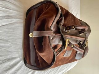 Bolsa de viaje de cuero marrón vintage