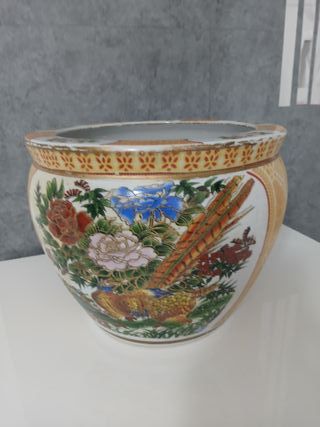 Antico Vaso Fioriera in Ceramica Porcellana Orient
