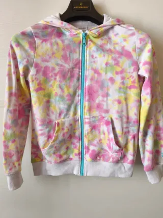 Felpa bambina tie-dye con zip
