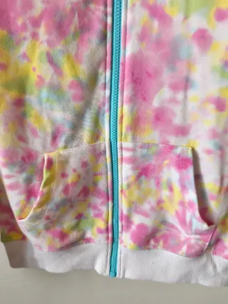 Felpa bambina tie-dye con zip