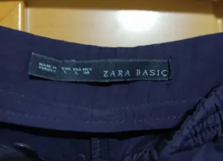 Pantalones Zara Mujer Talla L Azul