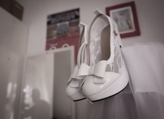Zapatos de Novia Blancos con Lazo