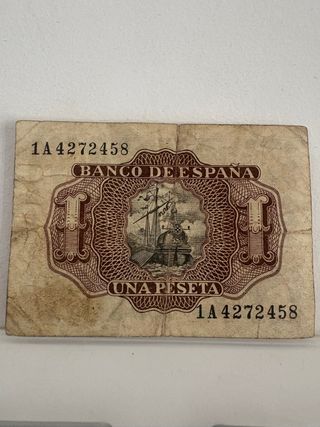 Billete 1 Peseta Banco de España