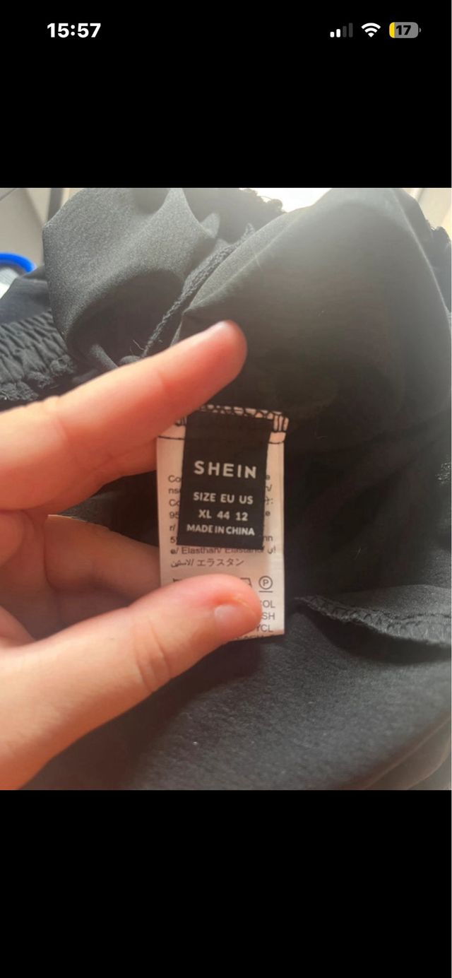 Pantalones anchos negros Shein