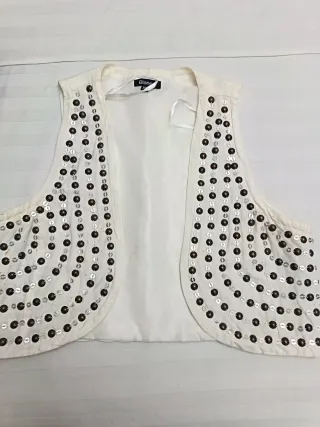 Chaleco mujer Blanc plateado y blanco