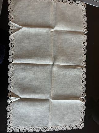 Runner tavolo antico in lino beige