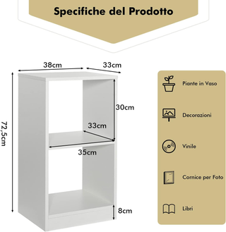 Set di Librerie a 2 Pezzi, Libreria in Legno a 2 L