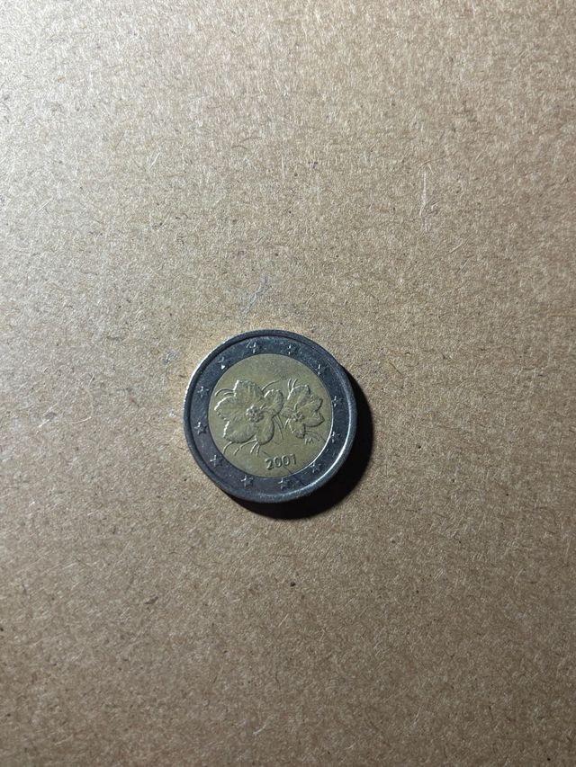 Moneda 2€ Finlandia 2001 error acuñación