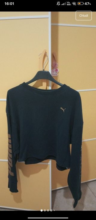 Felpa corta Puma donna nera