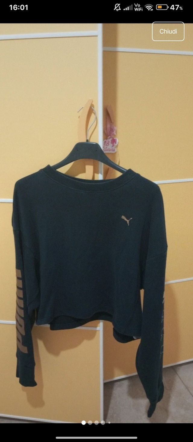 Felpa corta Puma donna nera