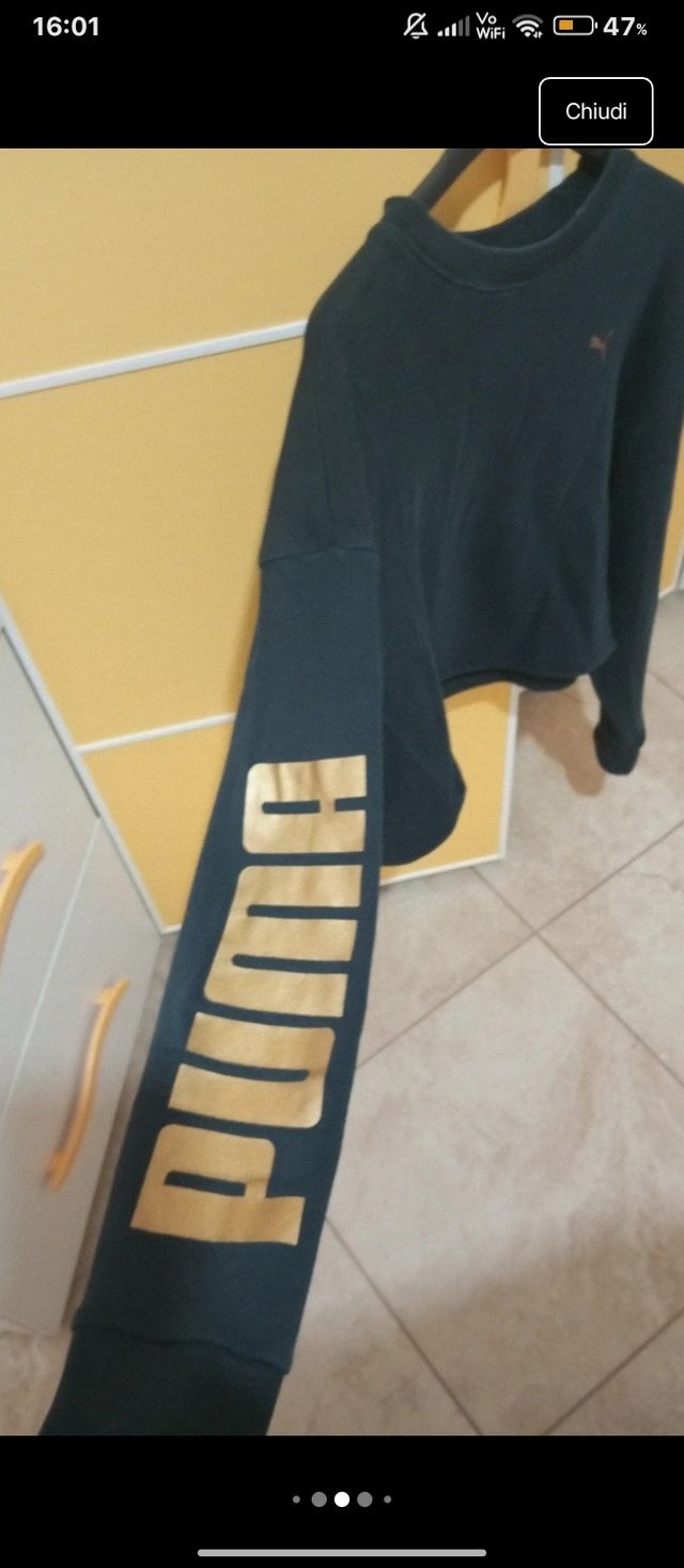 Felpa corta Puma donna nera