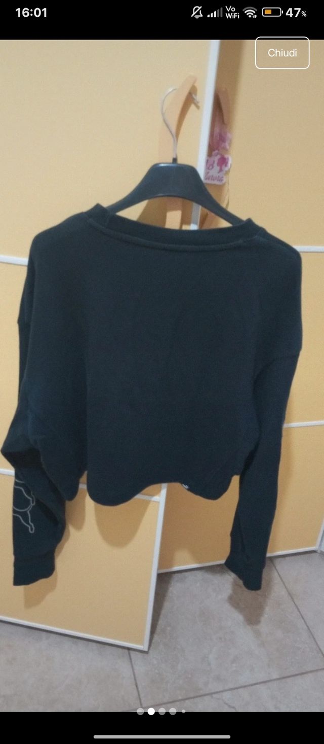 Felpa corta Puma donna nera