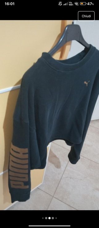 Felpa corta Puma donna nera