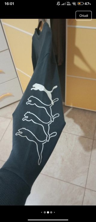 Felpa corta Puma donna nera