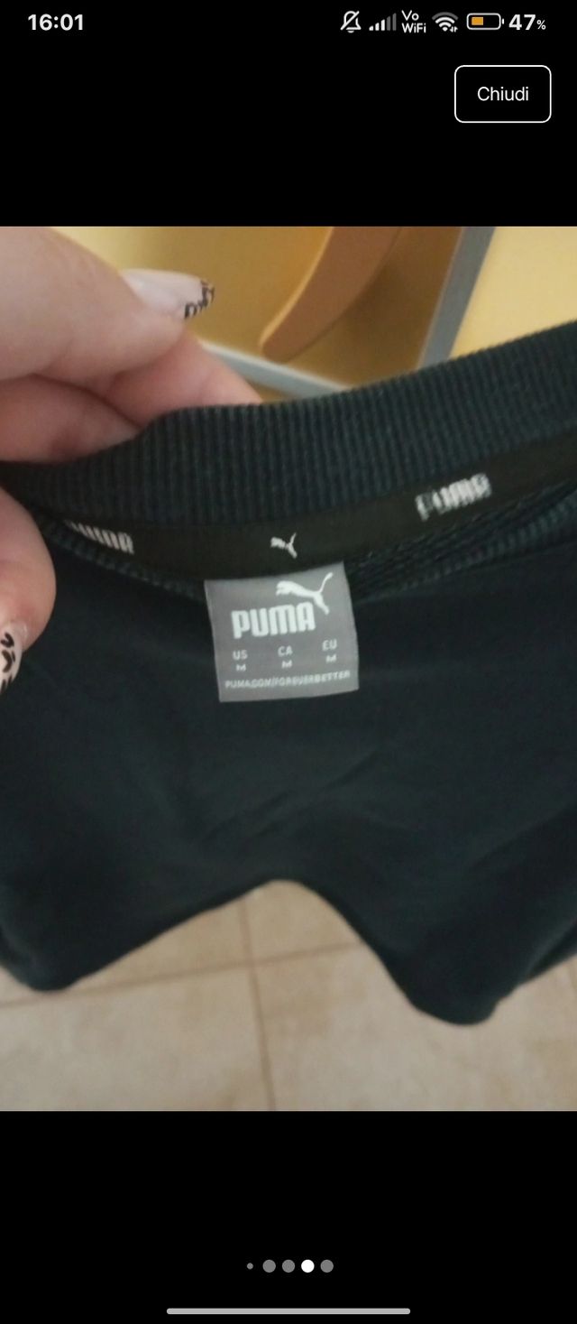 Felpa corta Puma donna nera