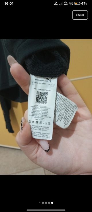 Felpa corta Puma donna nera