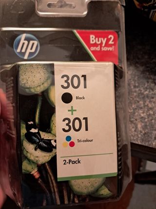 Pack 2 Tinta HP 301 Negro y Tricolor