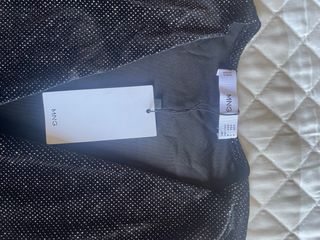 Vestido Mango Negro Brillante Talla M