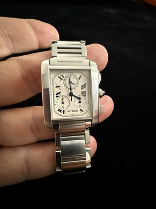 Reloj Cartier Tank Francoise Cronoflex Plata