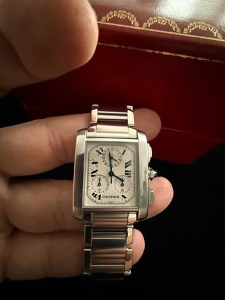 Reloj Cartier Tank Francoise Cronoflex Plata