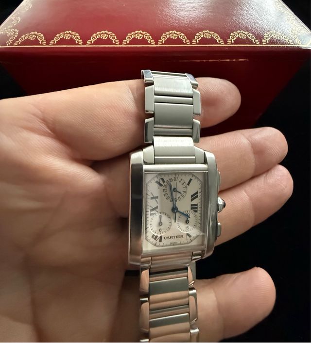Reloj Cartier Tank Francoise Cronoflex Plata
