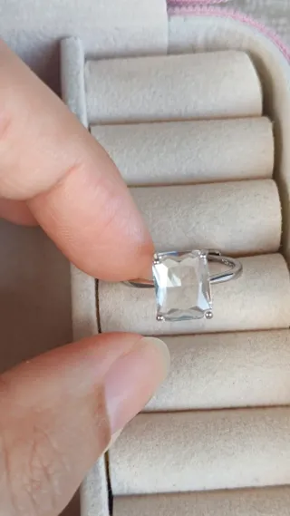 Anillo Plata Circonia Blanca Transparente