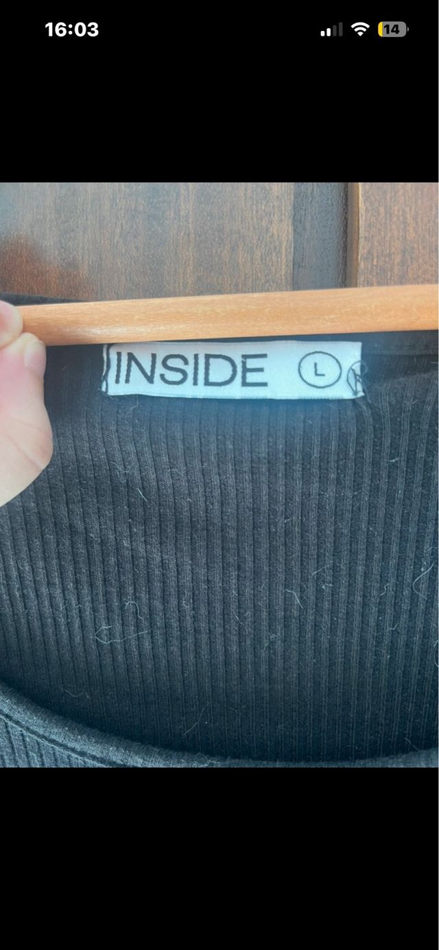 Vestido negro Inside manga larga