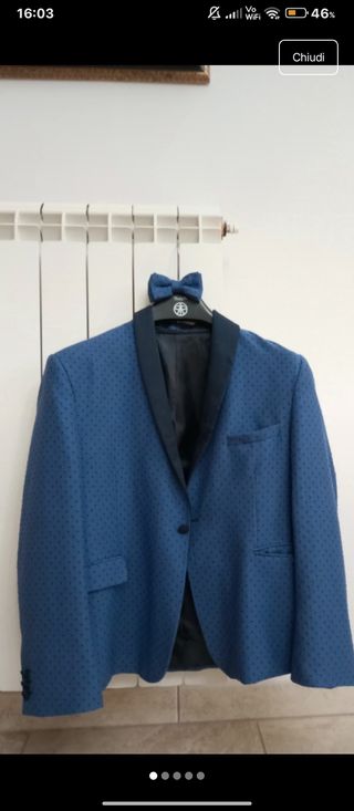 Giacca cerimonia bimbo con papillon blu