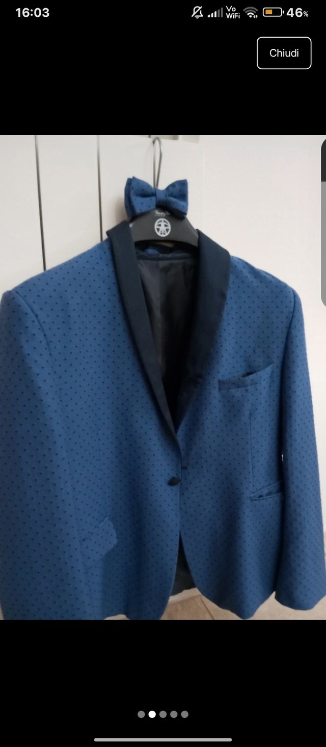 Giacca cerimonia bimbo con papillon blu