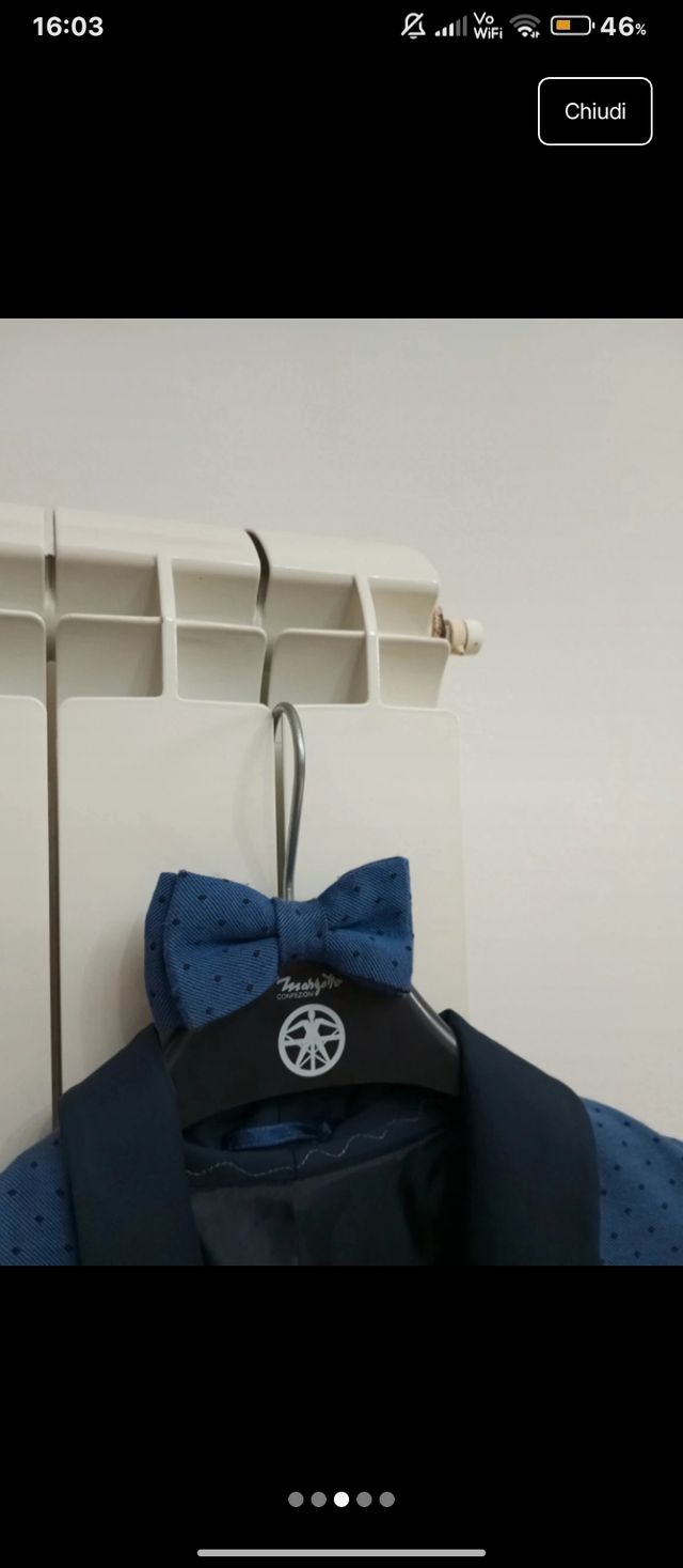 Giacca cerimonia bimbo con papillon blu