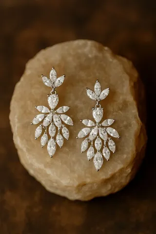 Pendientes Vintage Novia Boda Fiesta Plata