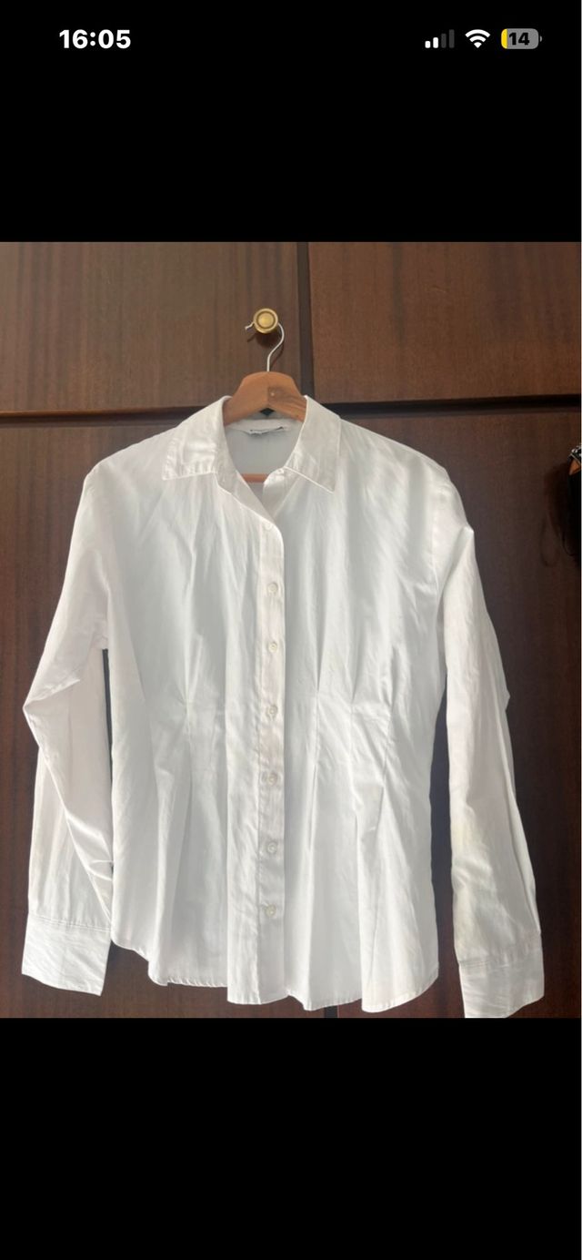Camisa Stradivarius Blanca Talla M
