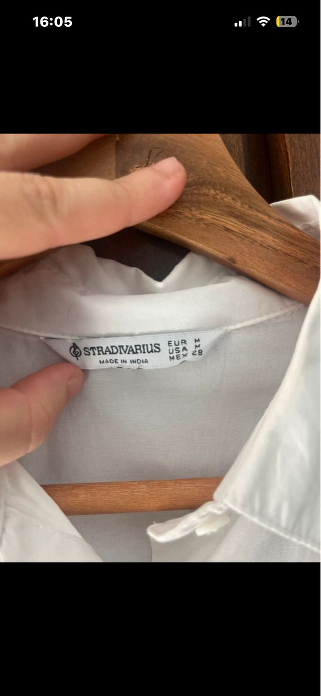 Camisa Stradivarius Blanca Talla M