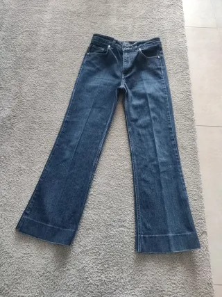 Jeans donna a zampa blu