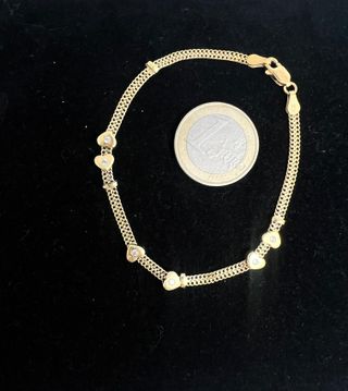 Pulsera Oro 18k Corazones 6.50gr