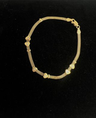 Pulsera Oro 18k Corazones 6.50gr