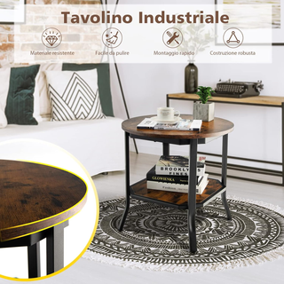 Tavolino da Soggiorno Rotondo Industriale, Tavolin