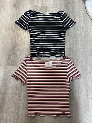 Pack 2 Tops Rayas Pull&Bear Talla XS