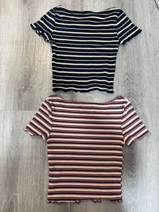 Pack 2 Tops Rayas Pull&Bear Talla XS