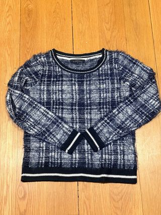 Jersey Only cuadros azul y blanco talla S