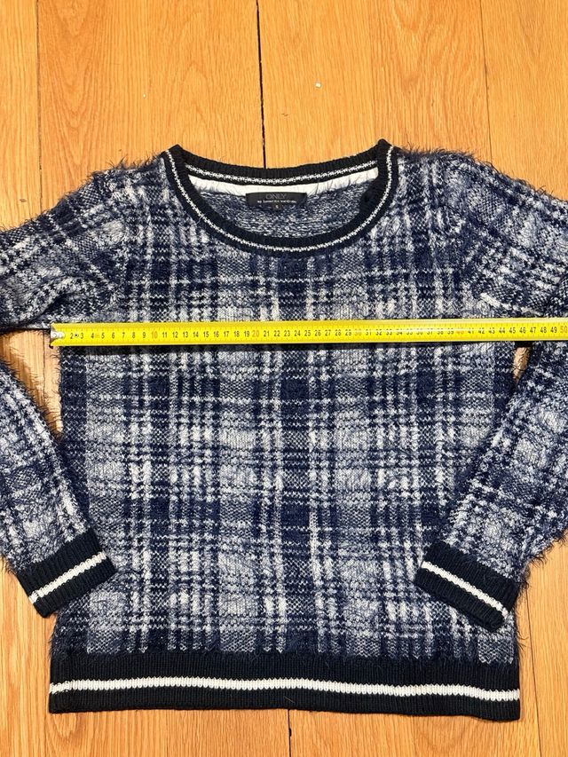 Jersey Only cuadros azul y blanco talla S