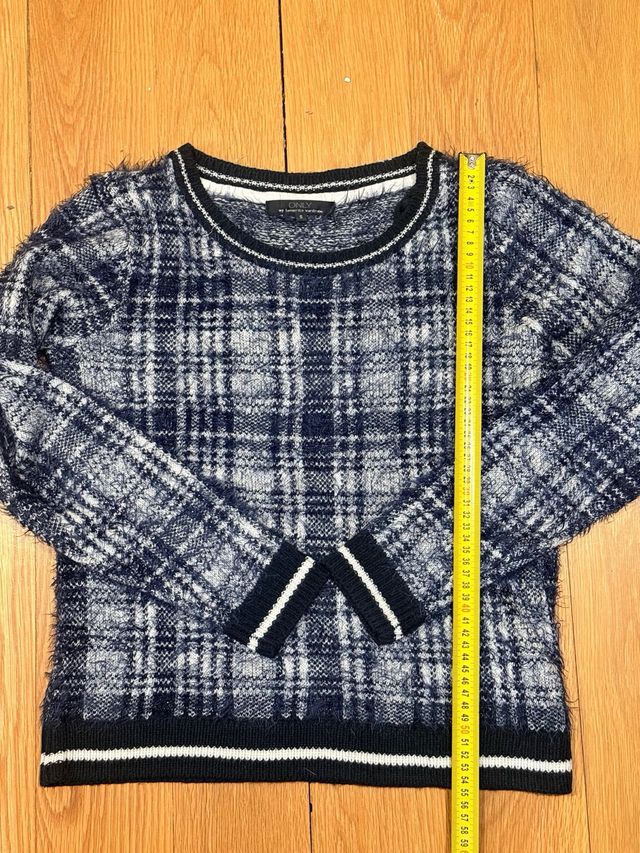 Jersey Only cuadros azul y blanco talla S