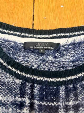 Jersey Only cuadros azul y blanco talla S